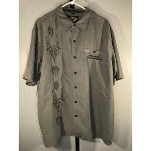 Harley Davidson Motor Cycle Work Shop Button up Skull Shirt sz XL